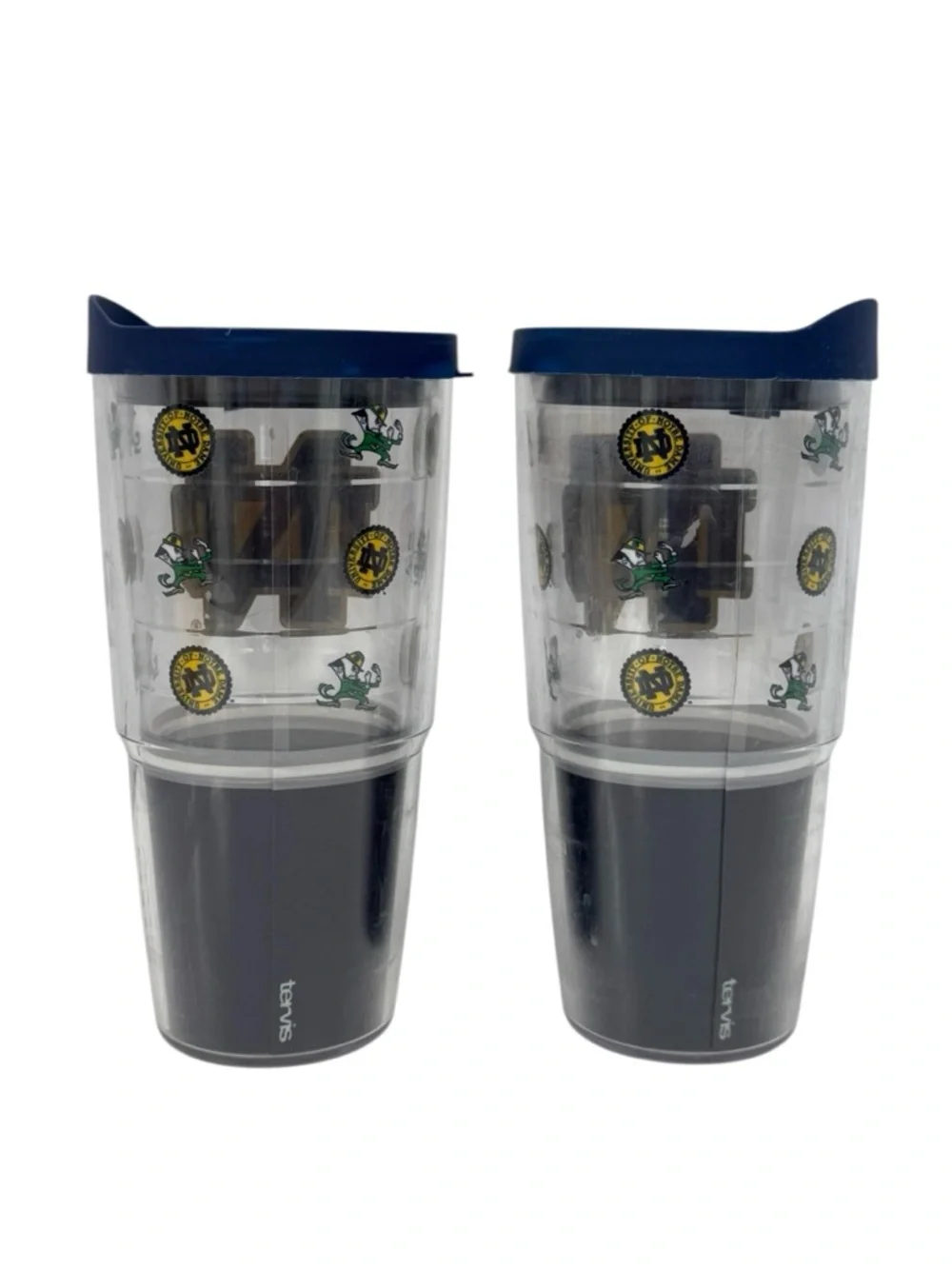 Two (2) Tervis University of Notre Dame Fighting Irish 24oz Tumblers w/Lids